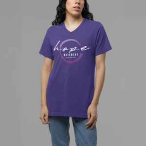Short Sleeve V-Neck Shirt - Purple